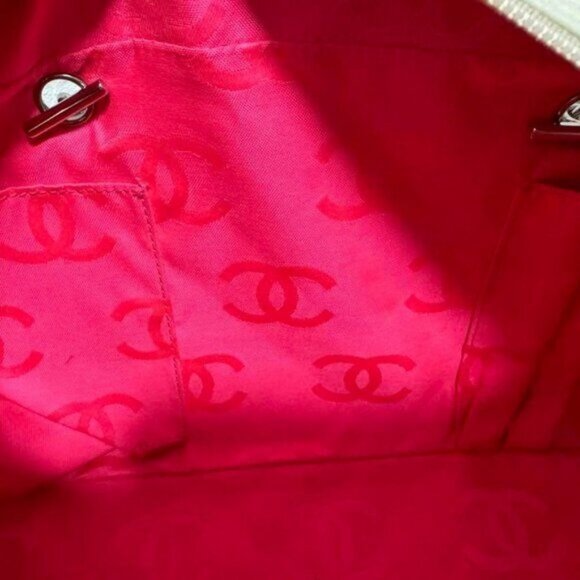 CHANEL Cambon Quilted Ligne Shoulder Bowling Bowler Bag Tote White - Picture 12 of 16